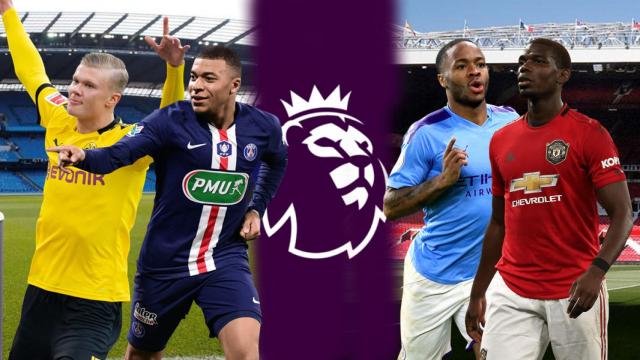 Erling Haaland, Kylian Mbappé, Raheem Sterling y Paul Pogba