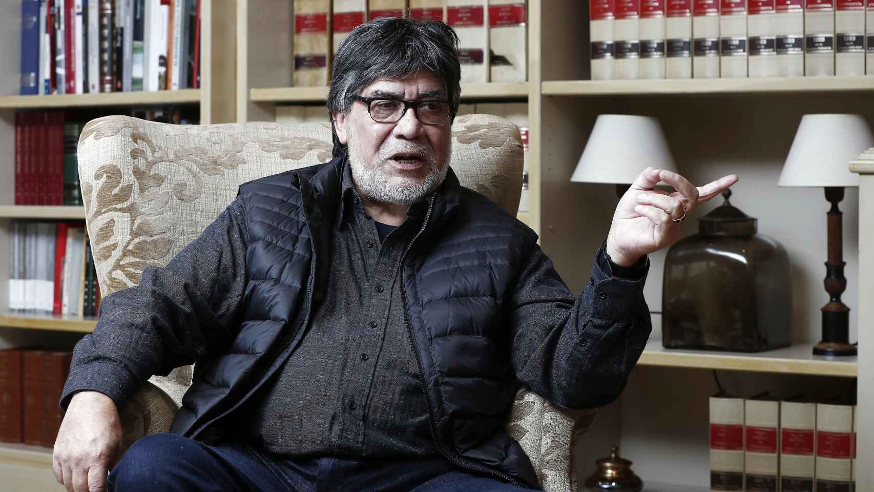 El escritor chileno Luis Sepúlveda en una entrevista.