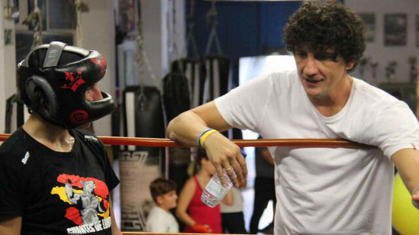 Jero García, durante un entrenamiento con Miriam Gutiérrez, en La Escuela.