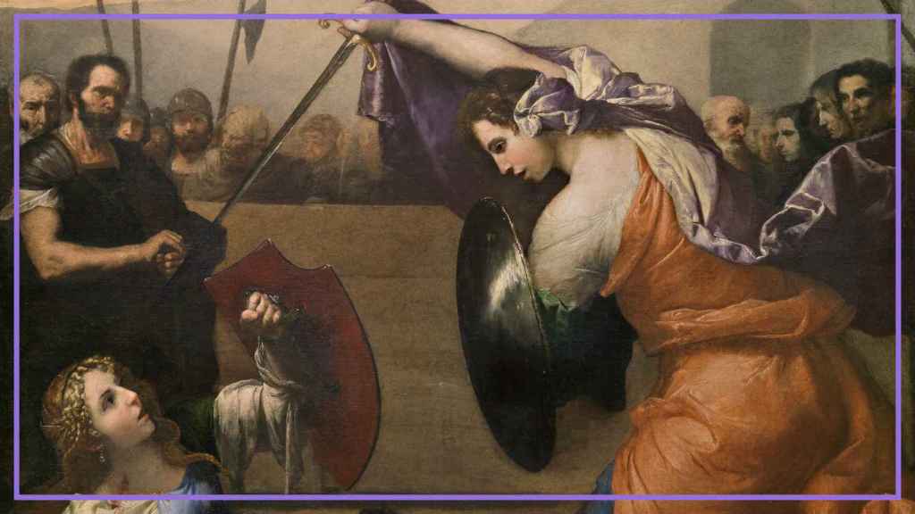 Escena de 'Combate de mujeres', un lienzo de José de Ribera.