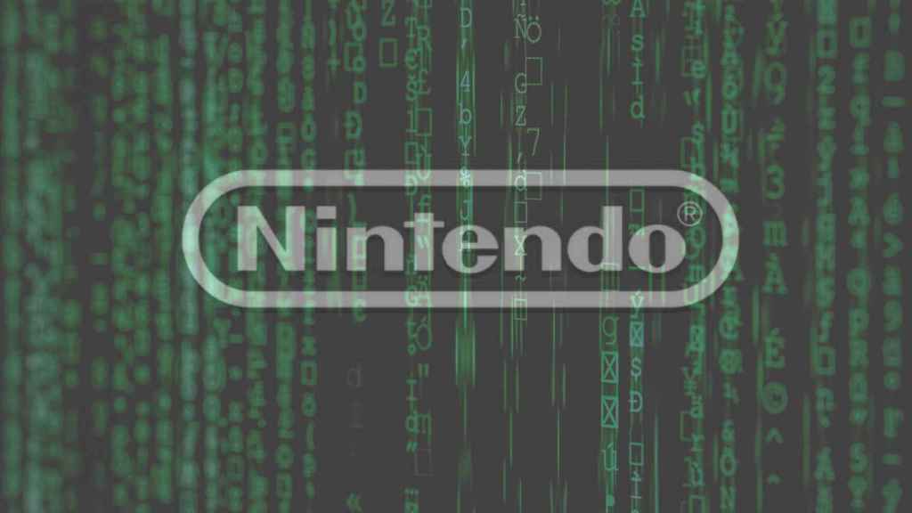 Logo de Nintendo envuelto en código.