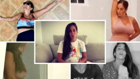 Anabel Pantoja durante cinco momentos de su confinamiento en casa vía Instagram.