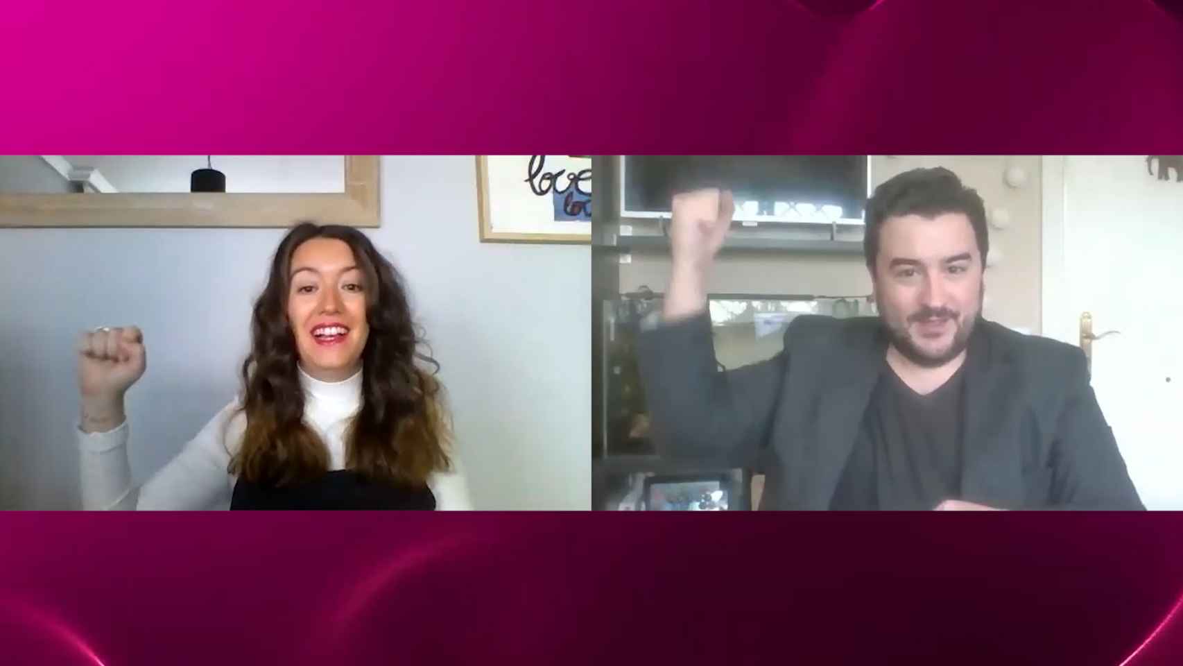 Cristina Rodrigo y Jesús Carmona en una captura de pantalla.