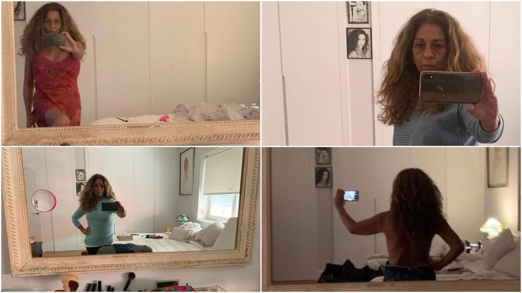 Montaje con varios de los 'selfies' de Lolita Flores.