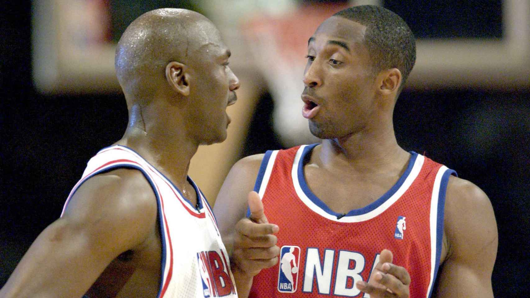 Michael Jordan y Kobe Bryant en el All Star de 2003