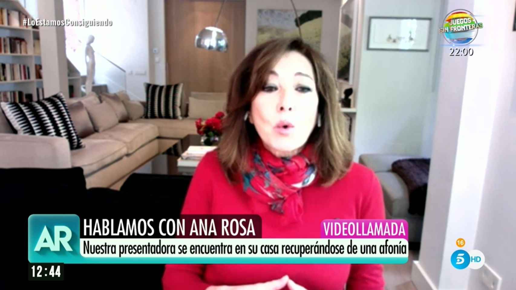 Ana Rosa, durante su videollamada.