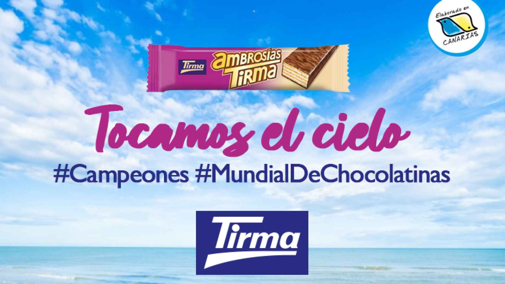 Imagen de Tirma, enorgulleciéndose de que su producto haya ganado el Mundial de las Chocolatinas.