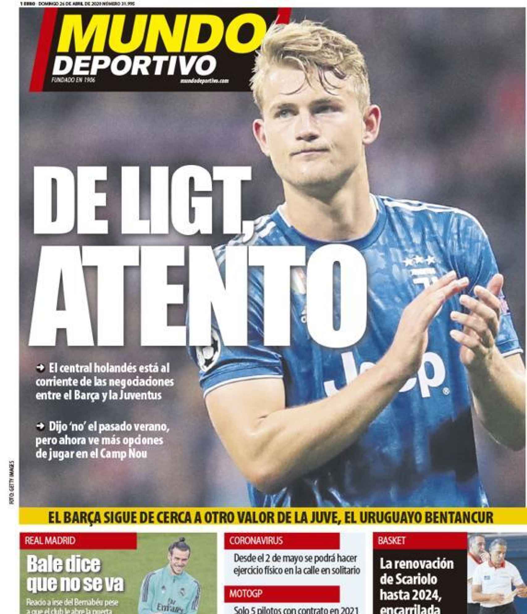 La portada del diario Mundo Deportivo (26/04/2020)