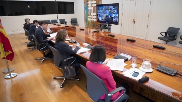 El Gobierno en videoconferencia de presidentes este domingo.