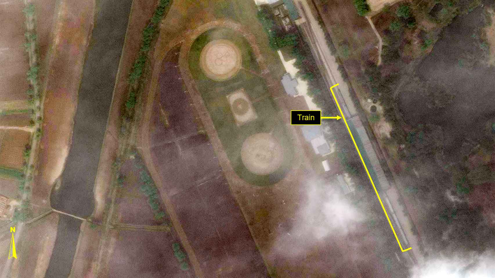 Imagen de satélite del supuesto tren de Kim Jong-un en Wonsan