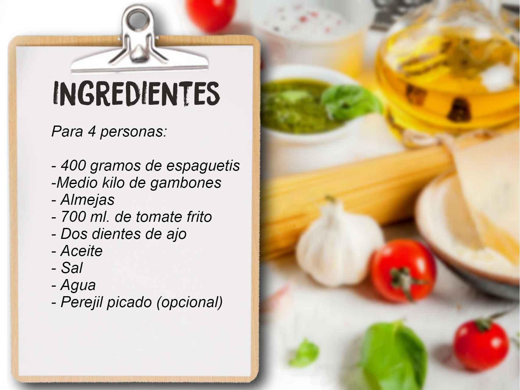 Los ingredientes que se necesitan para hacer el plato de Luis Larrodera.