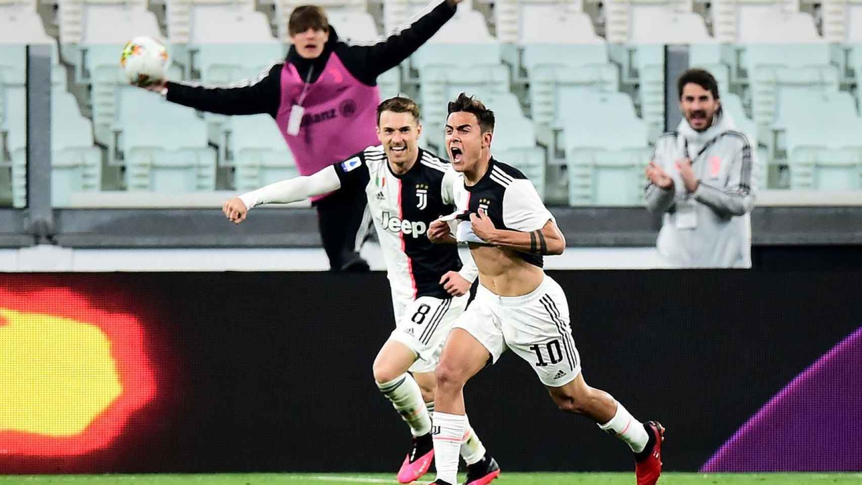 Paulo Dybala celebra un gol en la Serie A con la Juventus de Turín