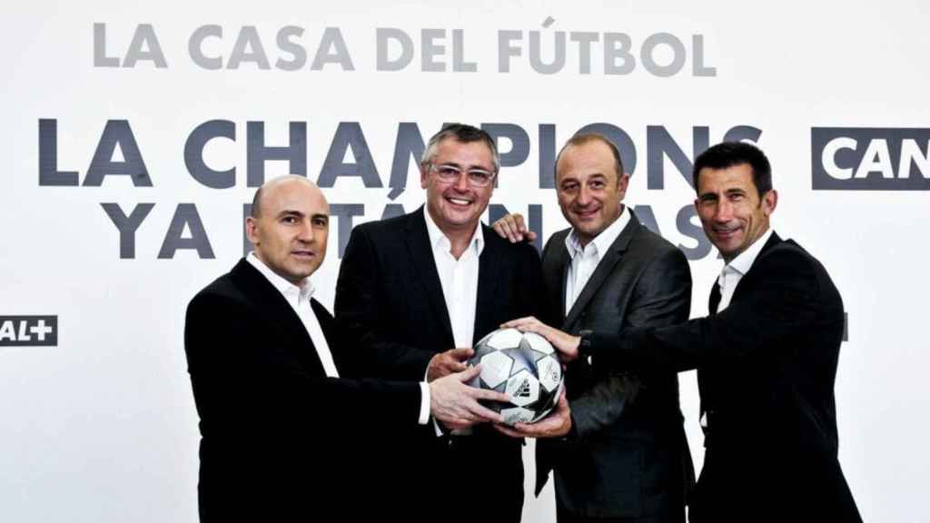 Julio Maldini, Michael Robinson, Nacho Aranda y Carlos Martínez