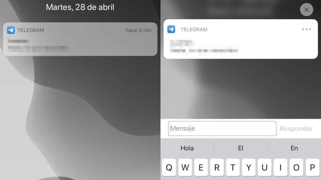 Apps como Telegram para iOS permiten responder desde las notificaciones