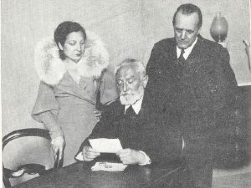 Xirgu y Borrás con Unamuno.