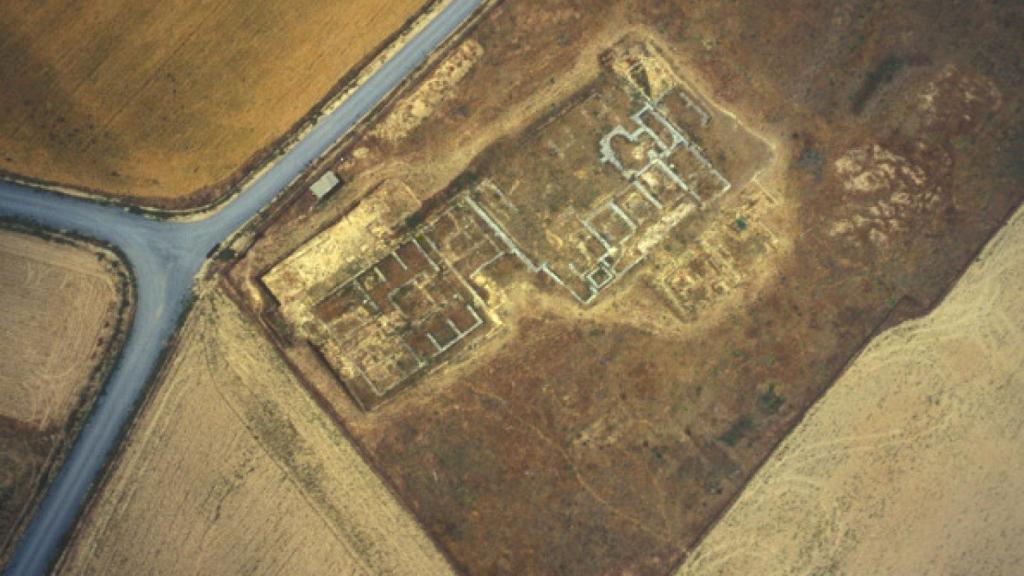 Imagen aérea del yacimiento de Lancia, en Villasabariego.