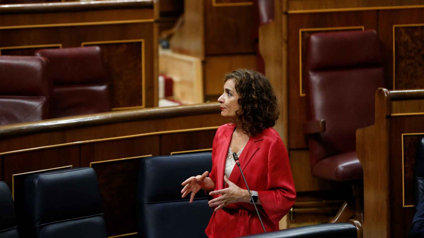 María Jesús Montero, durante la sesión de control en el Congreso.