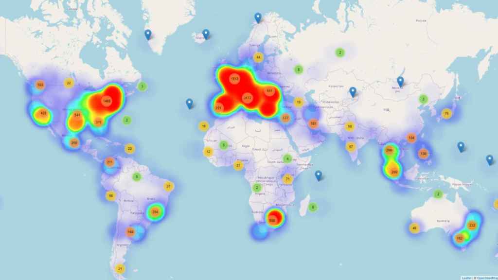 Mapa de calor de ataques informáticos relacionados con el coronavirus