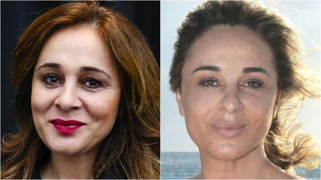Ana María Aldón, antes y durante 'Supervivientes'.