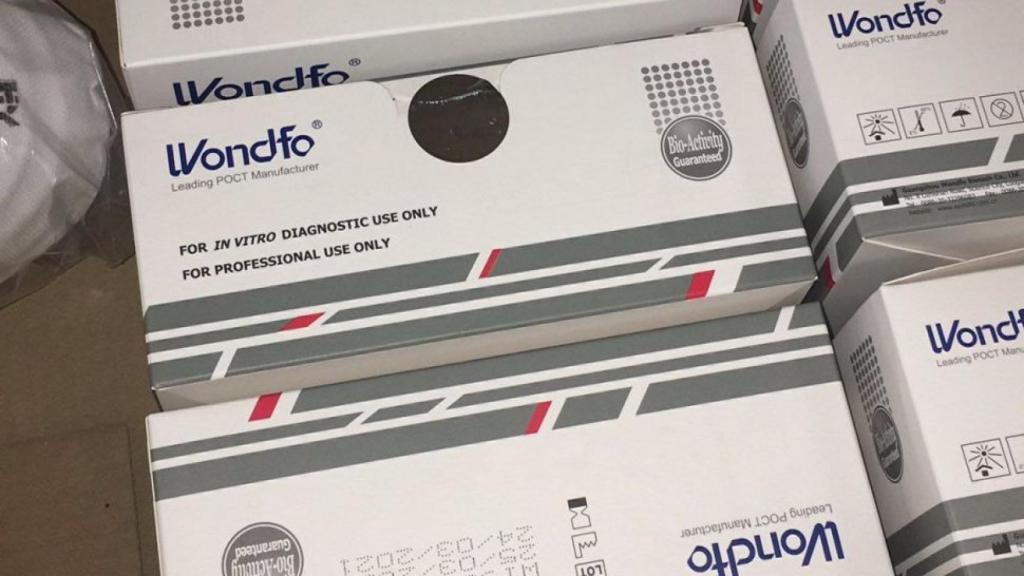 Test fabricados por la empresa china Guangzhou Wondfo Biotech.