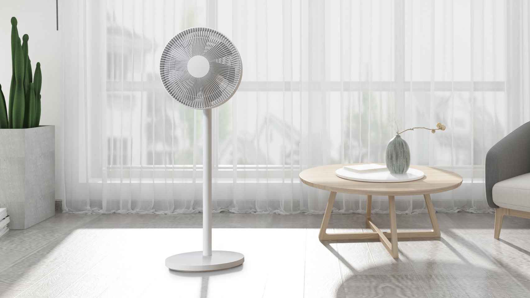 Gracias a su diseño minimalista, el ventilador de Xiaomi encaja en cualquier hogar