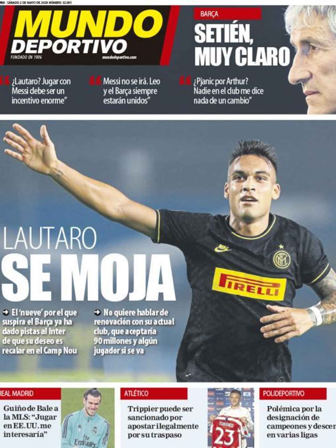 La portada del diario Mundo Deportivo (02/05/2020)