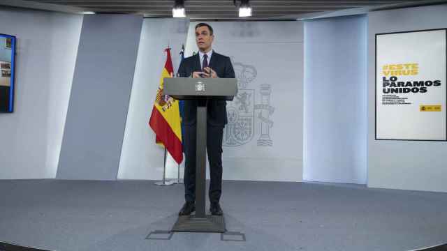 Comparecencia del presidente del Gobierno, Pedro Sánchez, en La Moncloa.