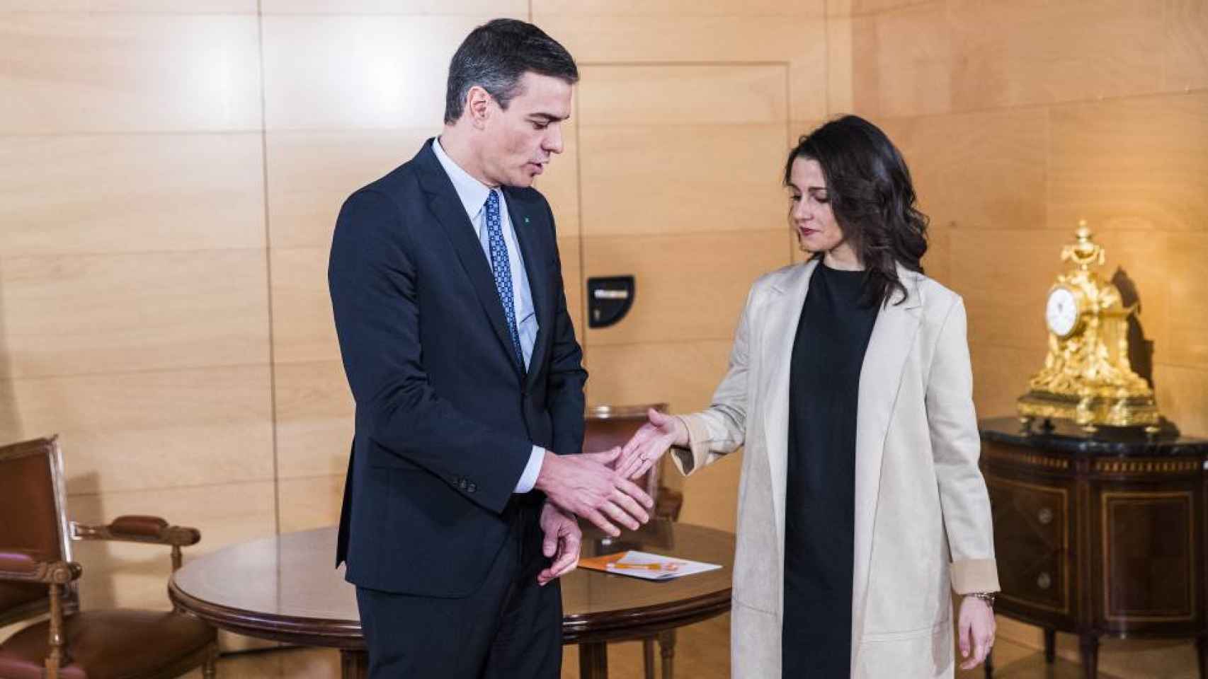 Pedro Sánchez e Inés Arrimadas, durante su última reunión presencial.