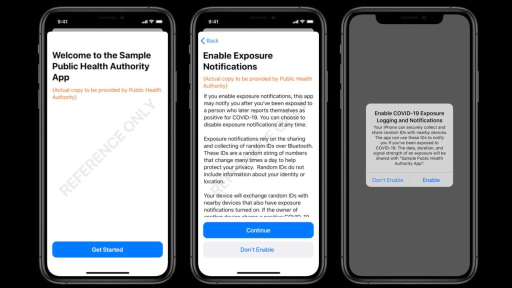Ejemplo de una app para iOS capaz de avisarnos de posible exposición al coronavirus