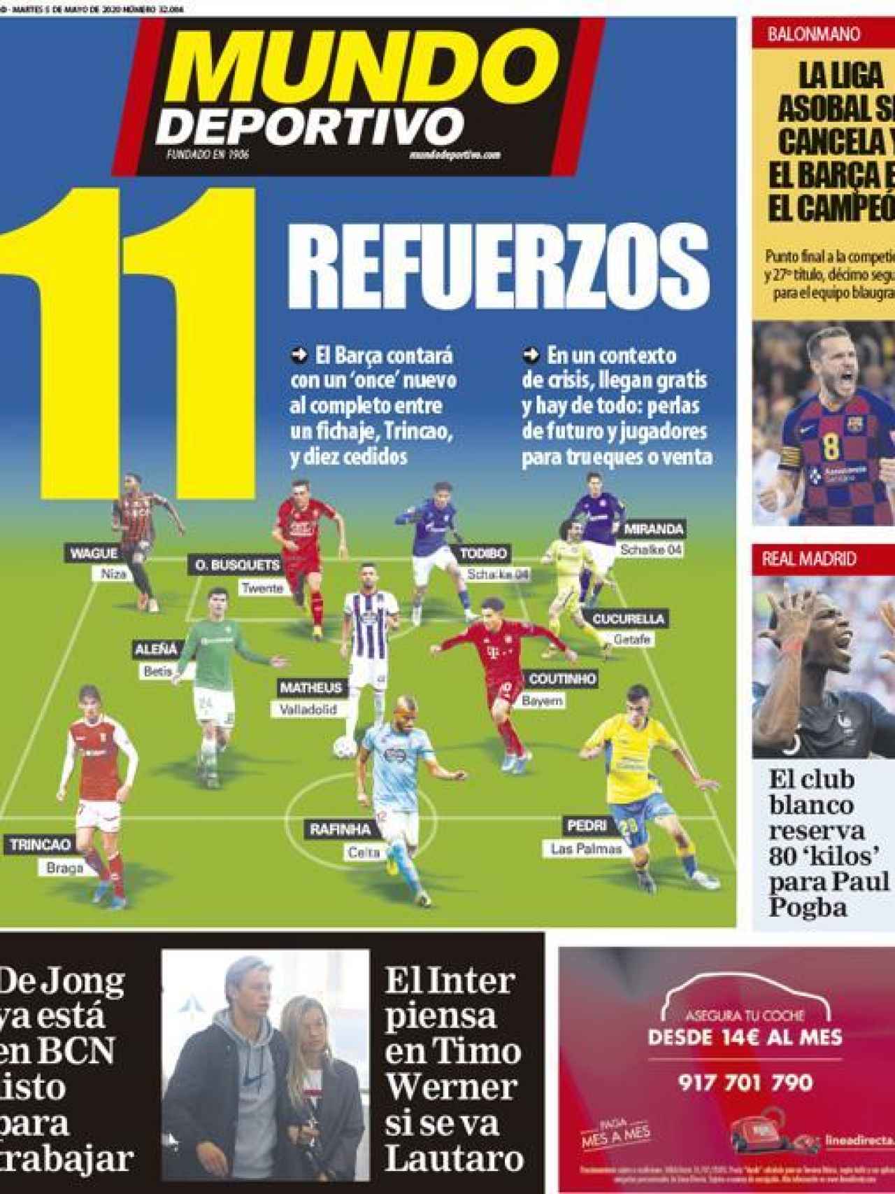 La portada del diario Mundo Deportivo (05/05/2020)