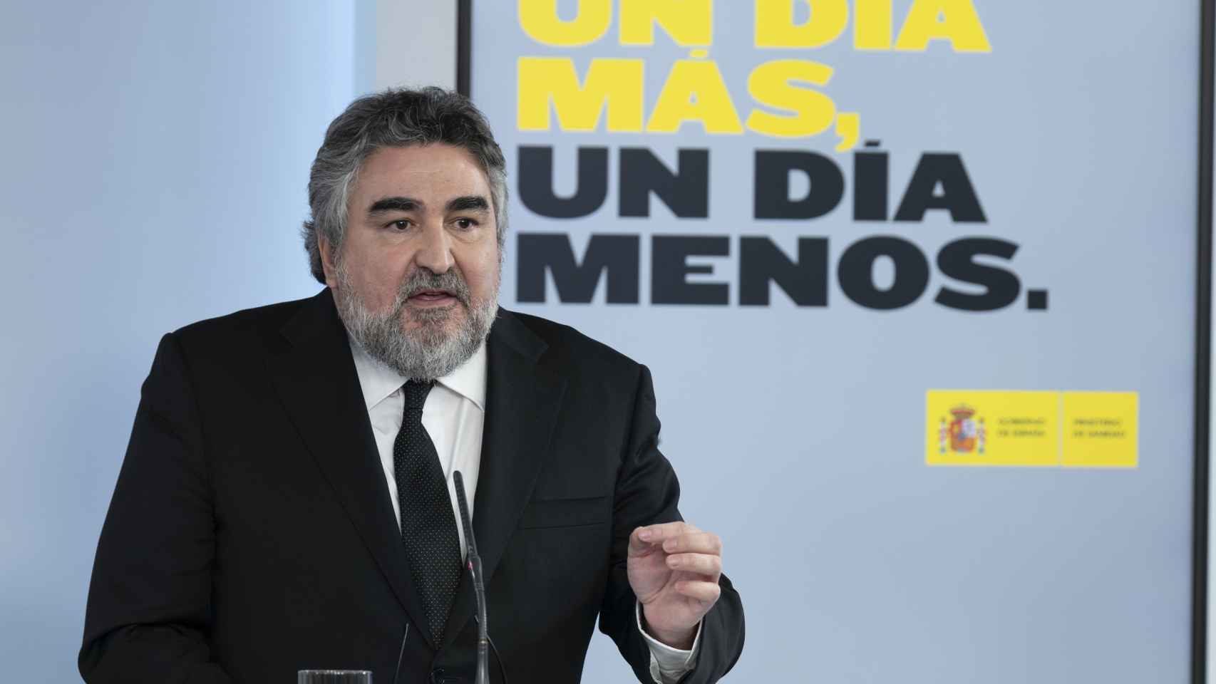 Manuel Rodríguez Uribes, ministro de Cultura, en rueda de prensa