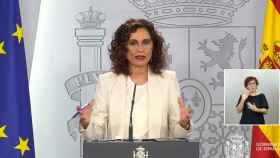 María Jesús Montero, ministra portavoz,, en rueda de prensa.