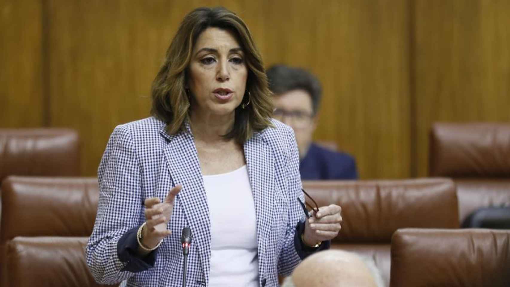La secretaria general del PSOE-A, Susana Díaz, en el Parlamento andaluz.