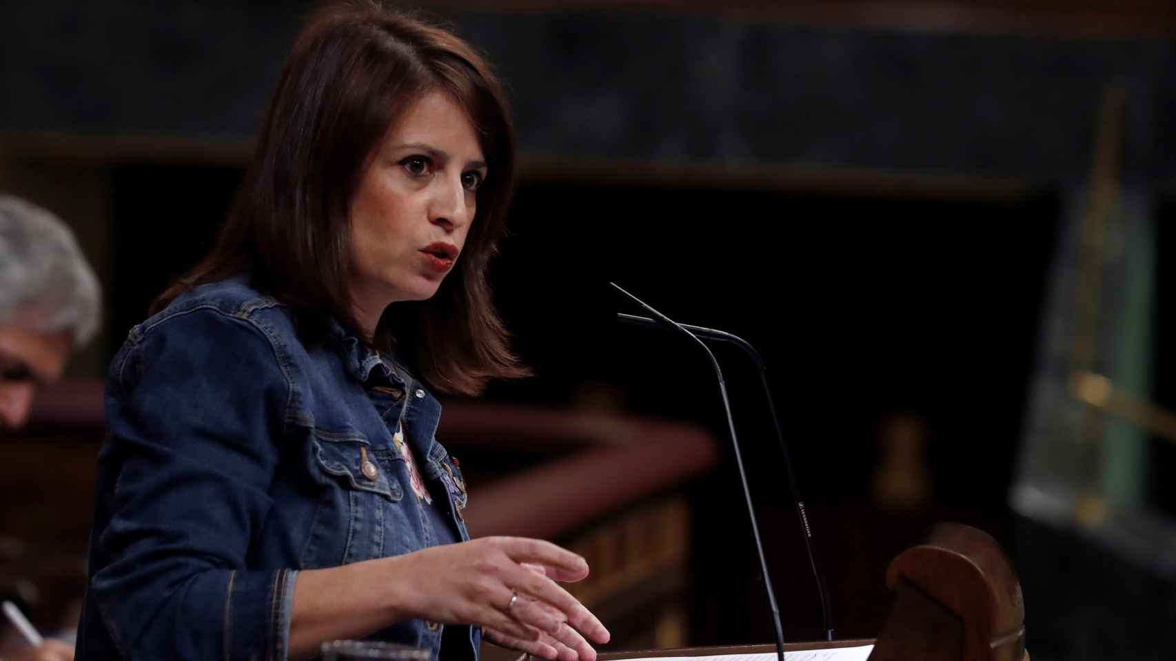 Adriana Lastra, portavoz del PSOE en el Congreso, en el pleno.