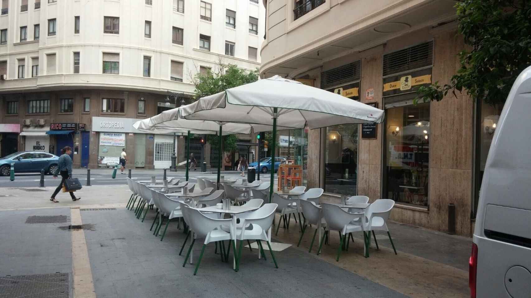 Una terraza de un bar de Valencia.