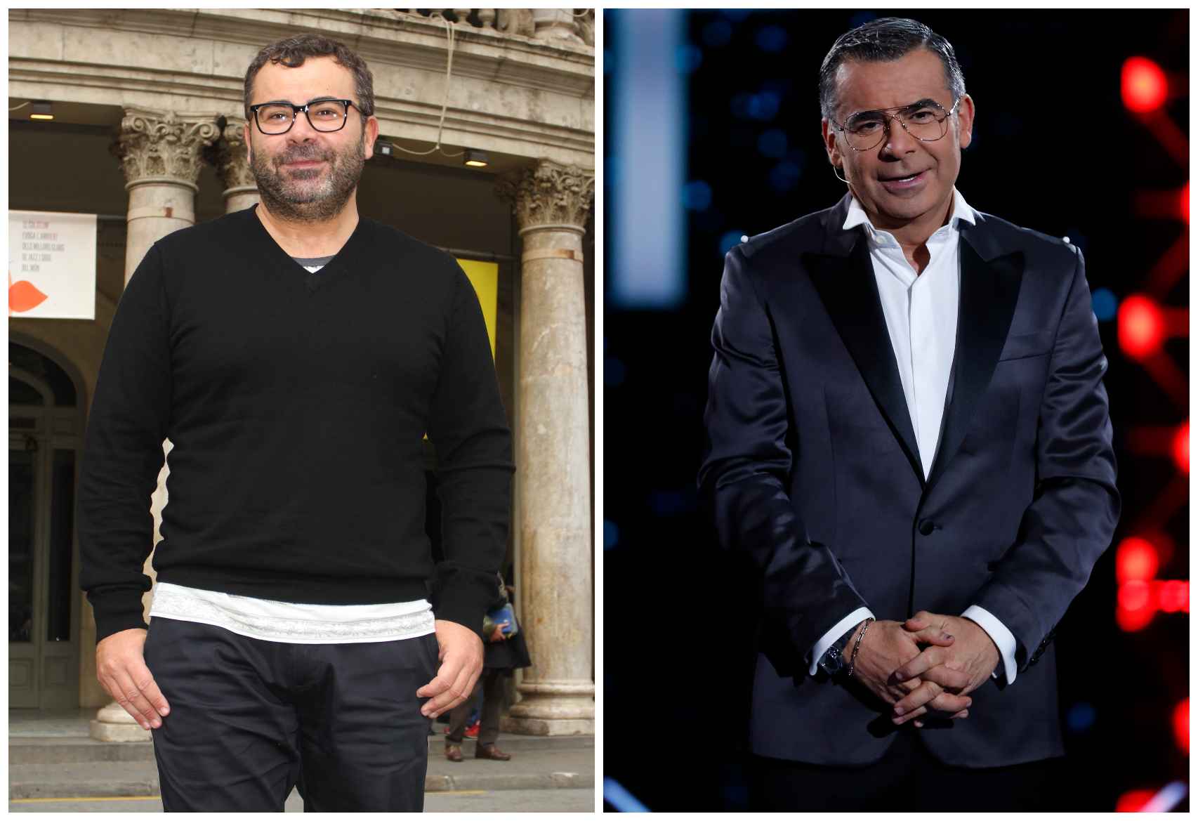 Jorge Javier Vázquez en un montaje de JALEOS antes y después de perder más de 15 kilos.