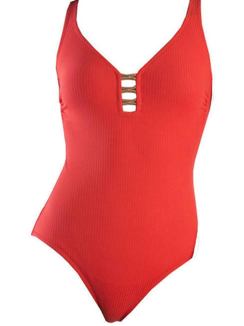 Bañador rojo fuego de la firma Venus.
