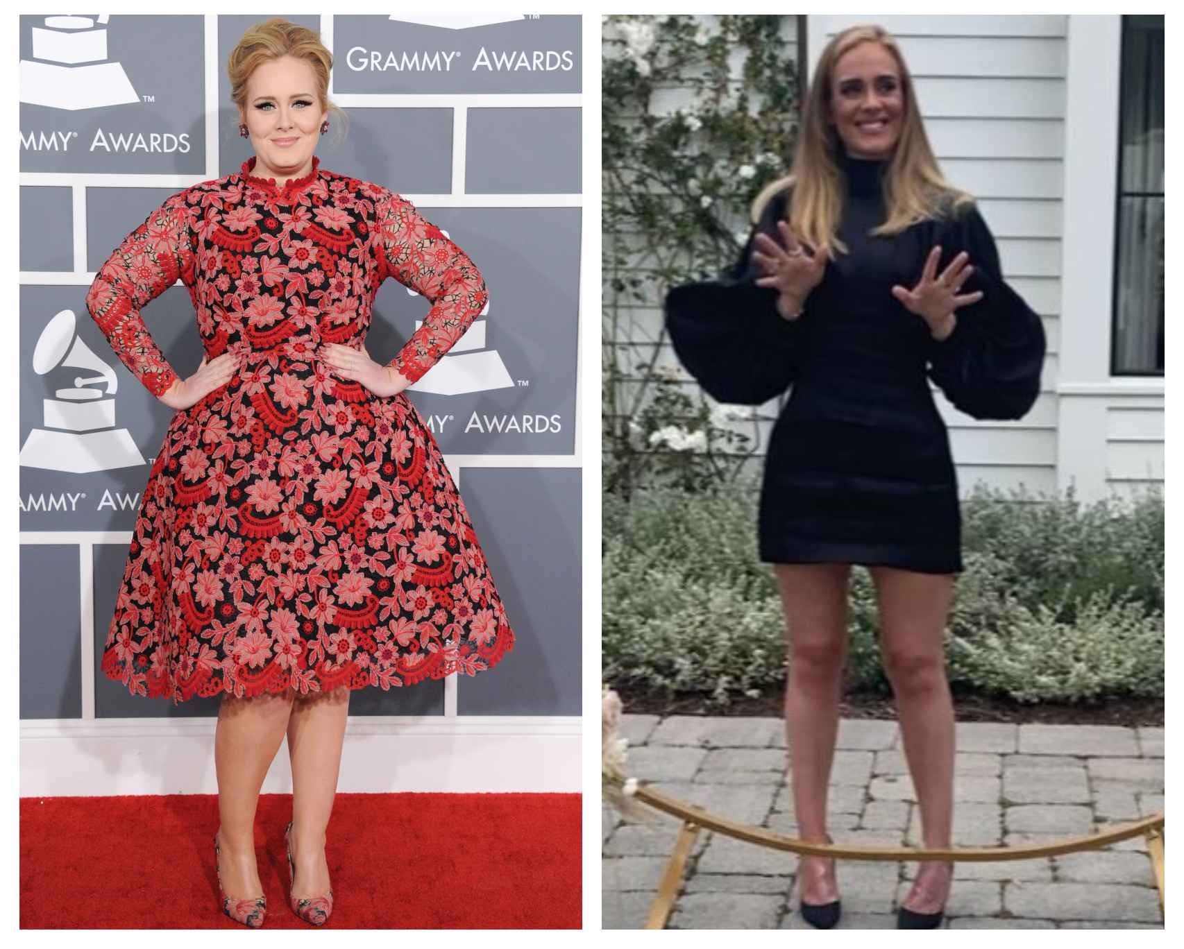 Adele en un montaje de JALEOS antes y después de perder más de 70 kilos.