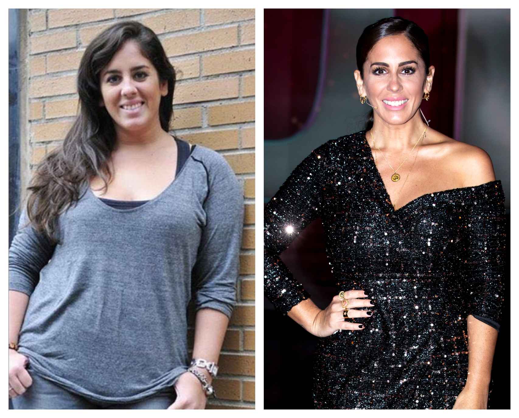 Anabel Pantoja en un montaje de JALEOS antes y después de perder más de 30 kilos.