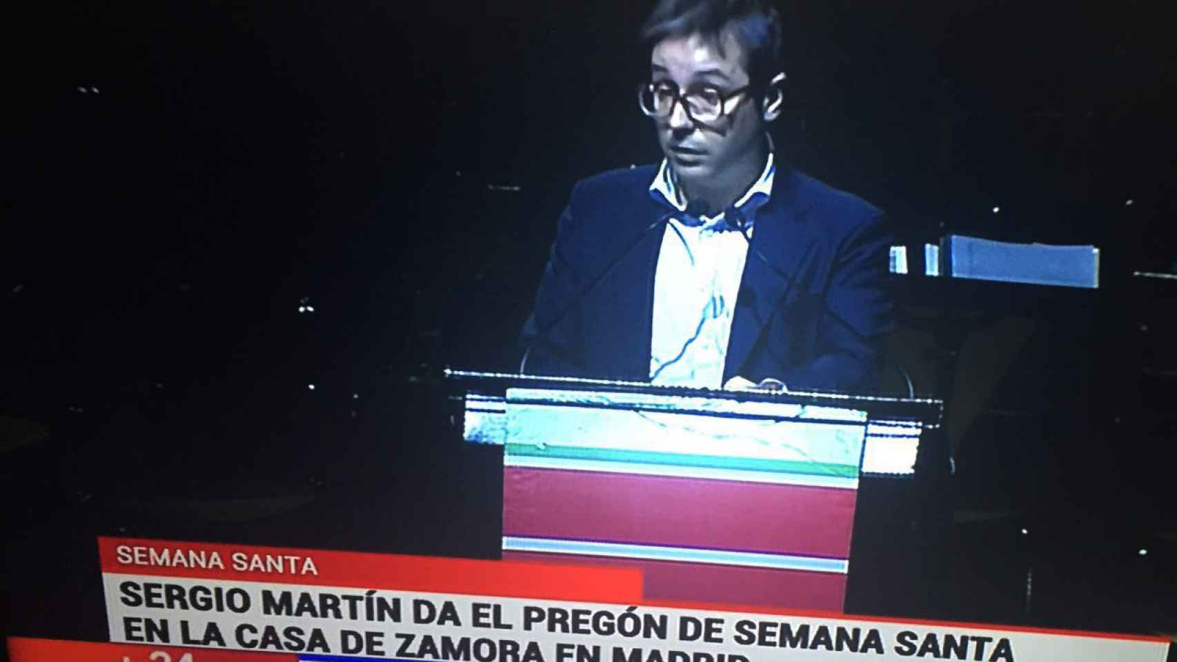 Sergio Martín, protagonista de una noticia en el Canal 24 Horas.