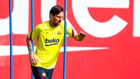 Messi, entrenando durante el primer día tras el confinamiento