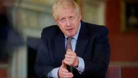 Boris Johnson durante su discurso televisado para anunciar el plan para la desescalada.