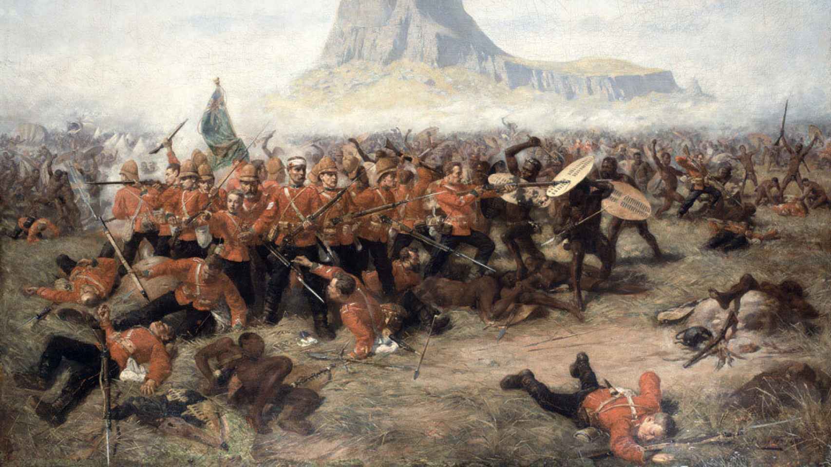 'La batalla de Isandlwana', un lienzo de Charles Edwin Fripp.