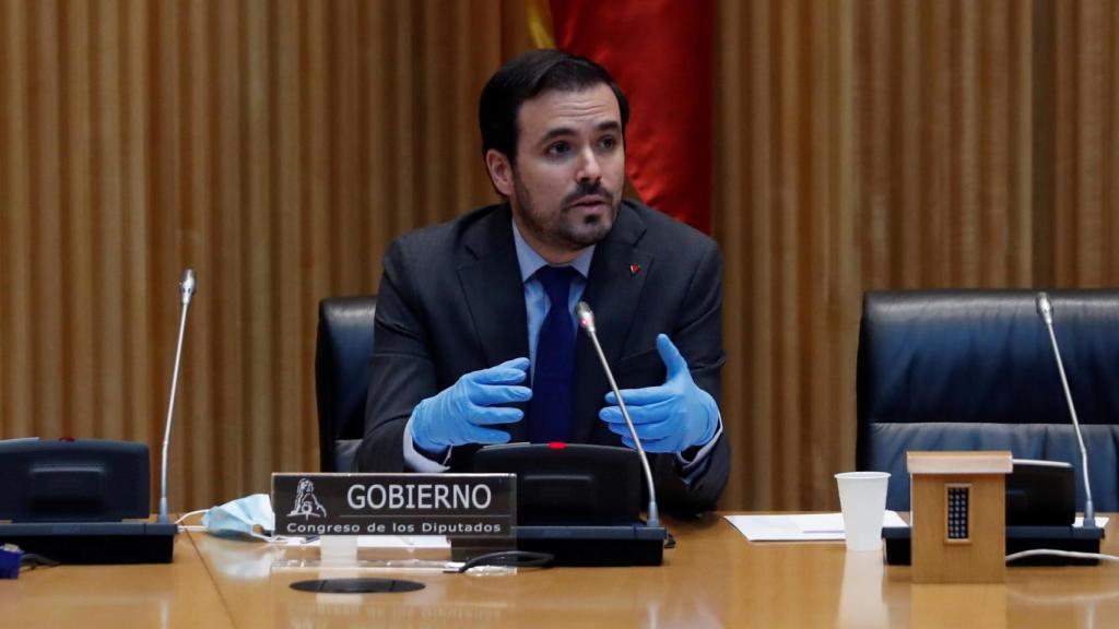 Alberto Garzón, ministro de Consumo, en el Congreso de los Diputados.