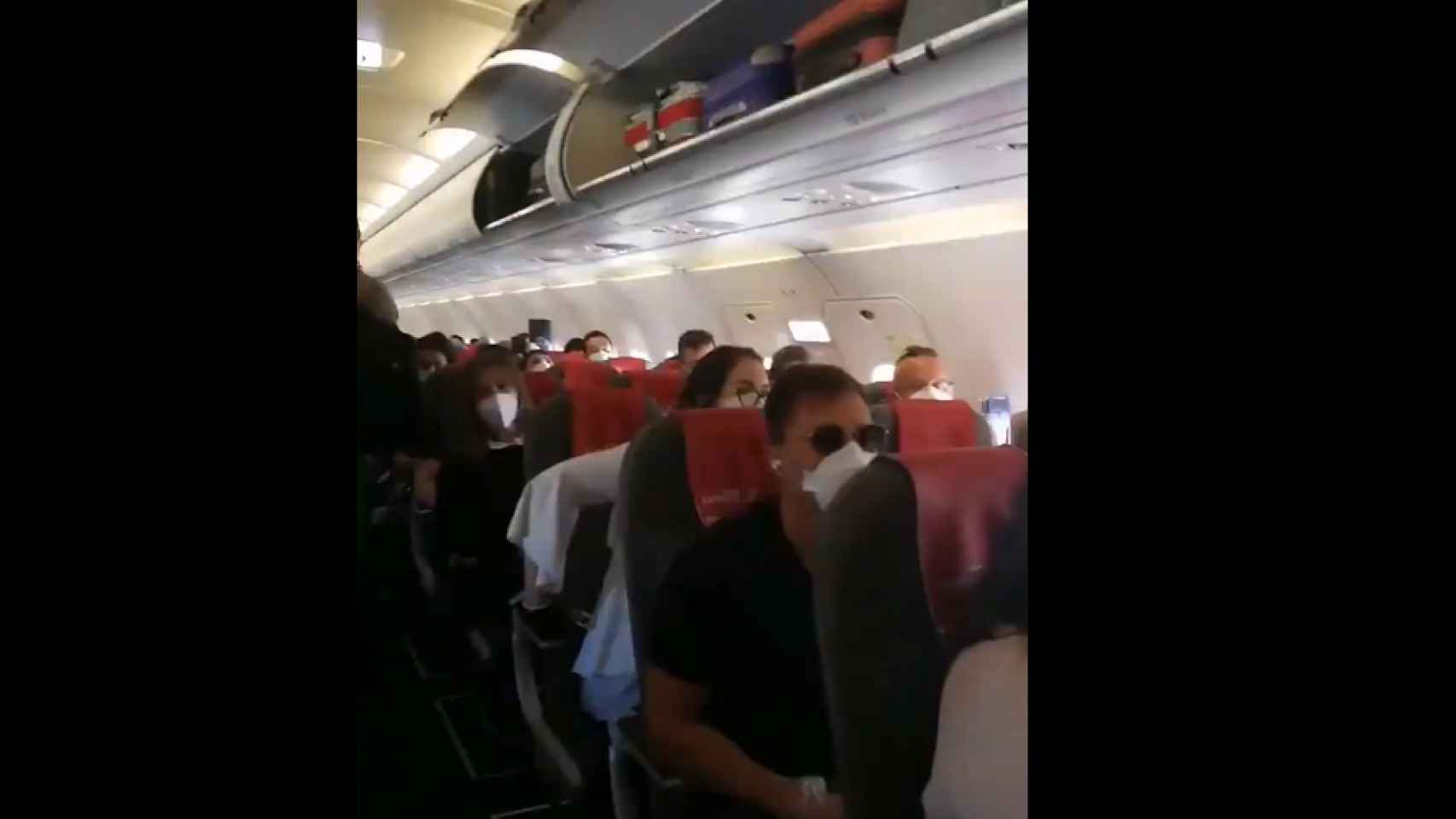 Imagen de la ocupación en el vuelo Madrid-Gran Canaria de este domingo.