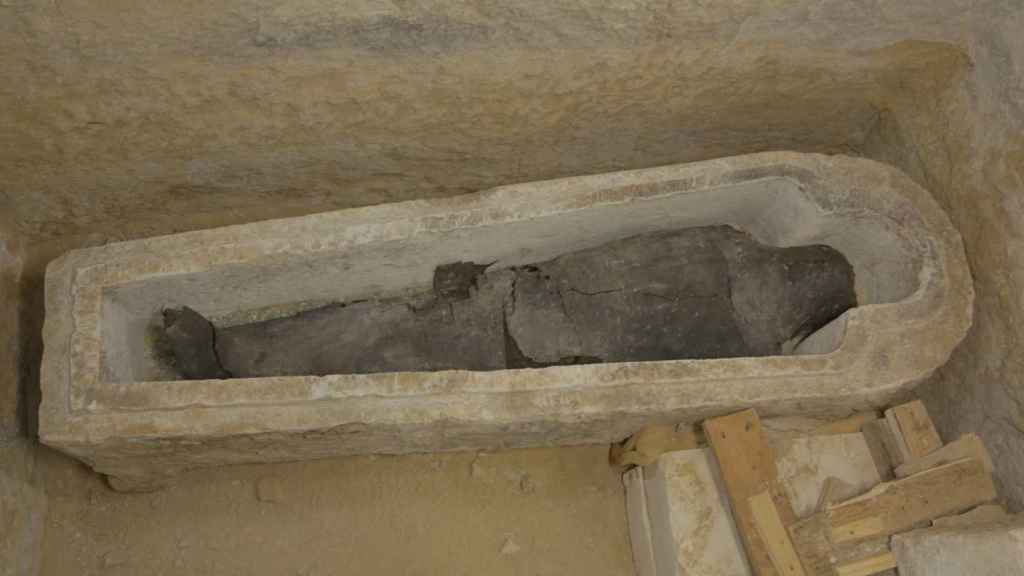 Otra de las momias halladas en la funeraria de Saqqara.