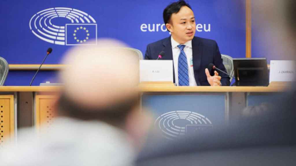 Abraham Liu, durante una comparecencia ante las instituciones europeas.