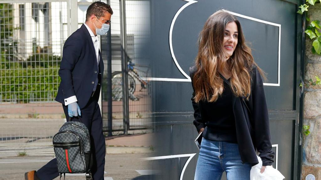 Alfonso Merlos llegando a Telecinco, y Alexia, en la puerta de la casa del periodista, donde pasa el confinamiento.