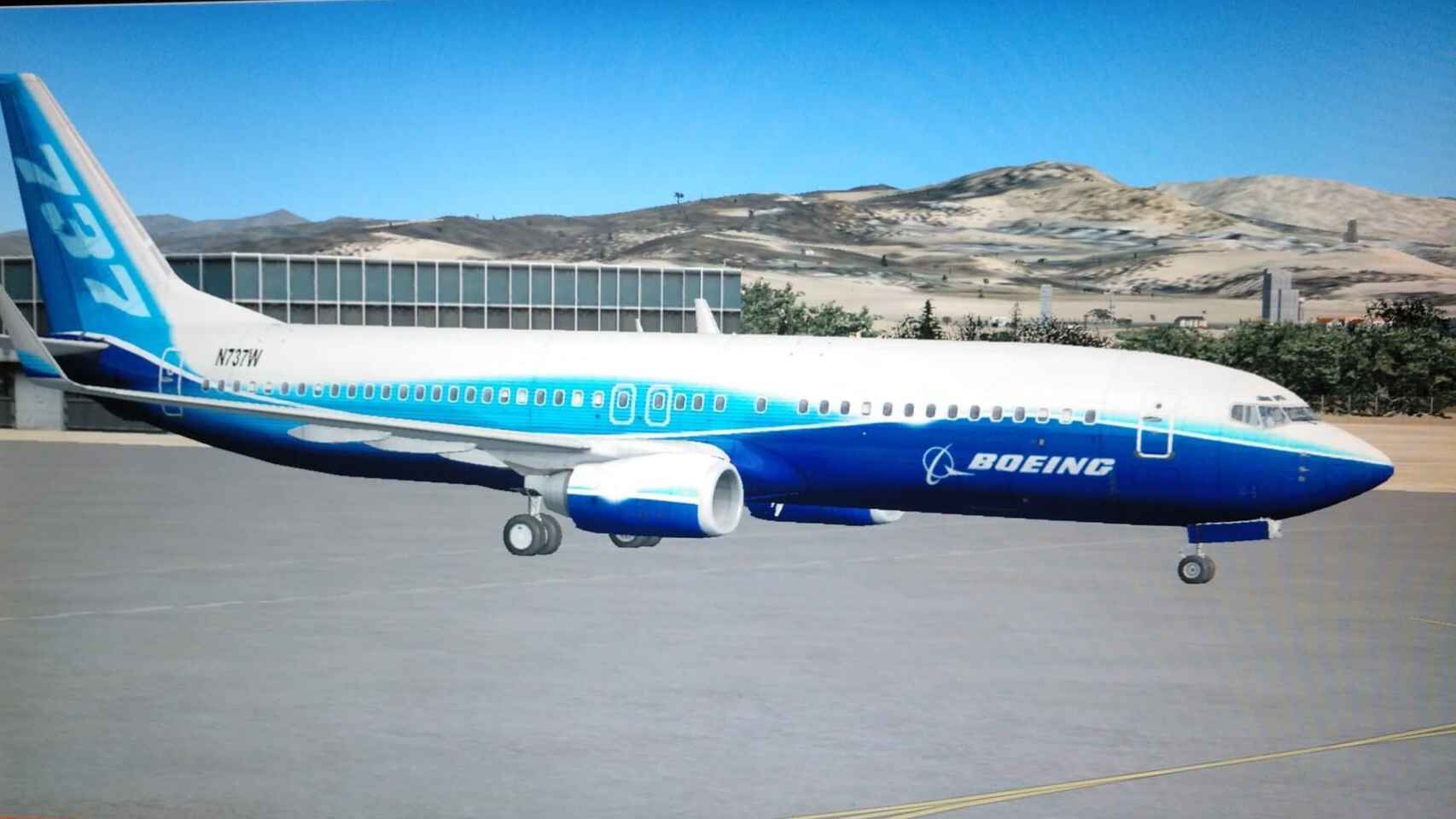 Boeing 737 que José Luis pilota en Microsoft Flight Simulator.