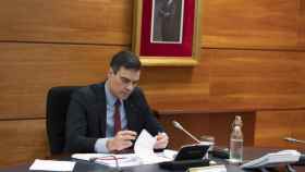 El presidente del Gobierno, Pedro Sánchez, este martes durante el Consejo de Ministros. Foto: Moncloa